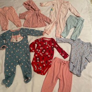 Baby Clothing Set‎ with Prints and Solids, Mostly Carter’s, Size 9 Months